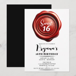 Invitación Sello de cera de vela roja Elegante Clásico Dulce