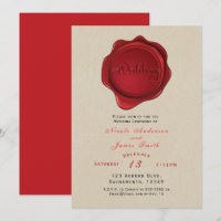 Sello de Cera Roja Elegante Kraft Marrón Rústico B