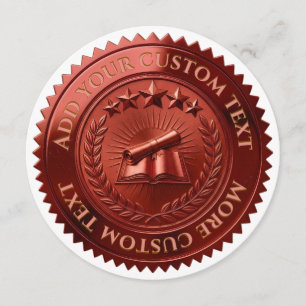 Invitación Sello de certificado de papel de aluminio rojo edi