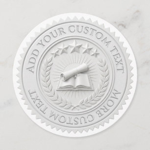 Invitación Sello de certificado de papel de cera blanca edita