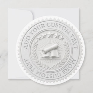 Invitación Sello de certificado de papel de cera blanca edita