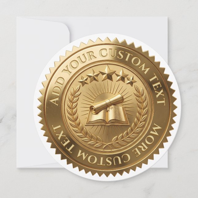 Invitación Sello de certificado de papel de oro editable en 3 (Anverso)