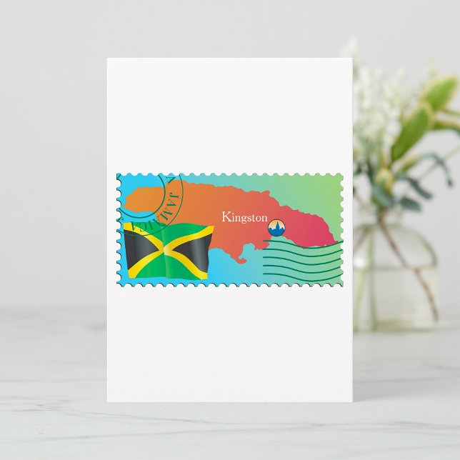 Invitación Sello de Correo de Jamaica con Mapa (Subido por el creador)