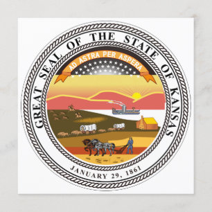 Invitación Sello de estado de Kansas