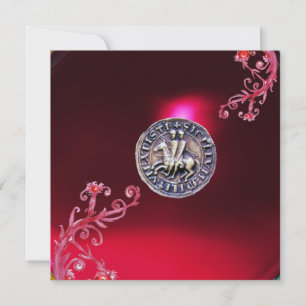 Invitación Sello de los Caballeros Templarios rojo burgundy r