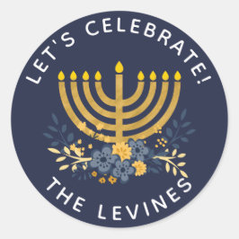 Invitación Sello para sobres Menorah | Hanuakkah