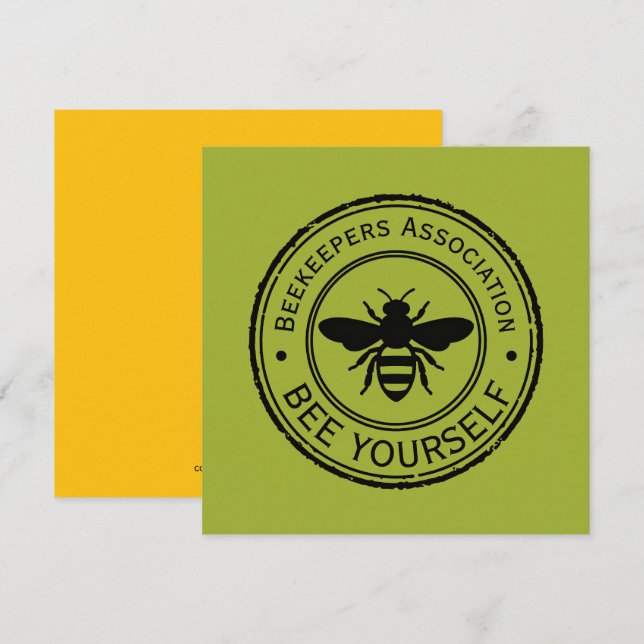 Invitación Sello - TU TEXTO - ABEJA 1 - Diversión de fanático (Anverso / Reverso)