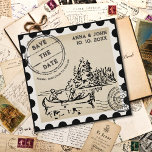 Invitación Sello único de correo vintage Guardar fecha<br><div class="desc">Presentamos nuestro sello de posta vintage Save the Date Wedding Cards - una combinación perfecta de elegancia intemporal y encanto rústico! Estas cartas cuadradas recuerdan a una época pasada, capturando la esencia de una historia de amor vintage. Con un diseño de inspiración retro con arte de líneas, estas tarjetas están...</div>