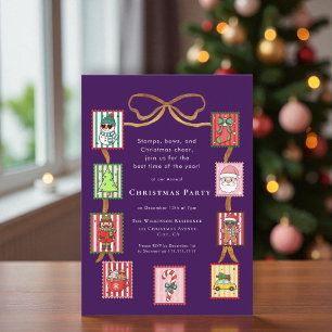 Invitación Sellos de Navidad Coquette fiesta de vacaciones