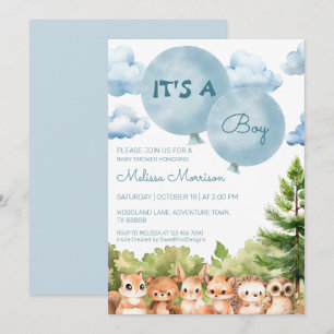 Invitación Selva acuarela es un niño Baby Shower