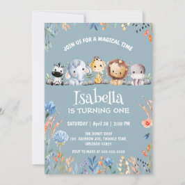 Invitación Selva animal salvaje de un safari nombre de cumple