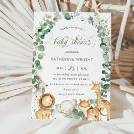 Invitación Selva animal vegetación género Baby Shower neutro