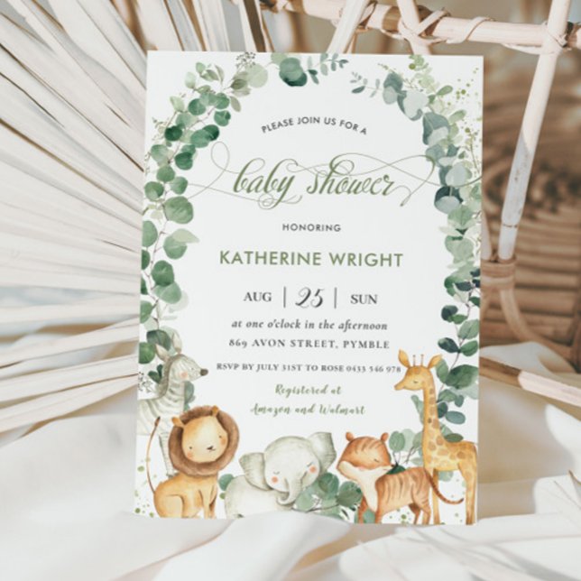 Invitación Selva animal vegetación género Baby Shower neutro (Subido por el creador)