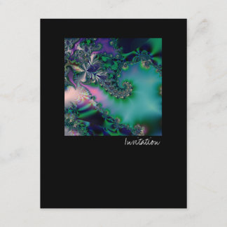 Invitación Selva · Arte del fractal · Púrpura y trullo