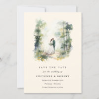 Selva de acuarela encantada Bohemian Save the Date