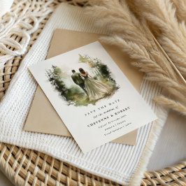Invitación Selva de acuarela encantada Bohemian Save the Date