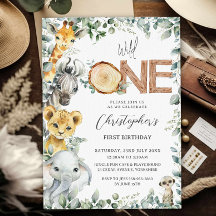 Selva de animales Safari Wild Primer cumpleaños