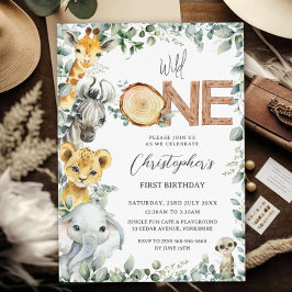 Invitación Selva de animales Safari Wild Primer cumpleaños