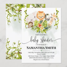 Selva de animales salvajes Baby Shower Safari trop