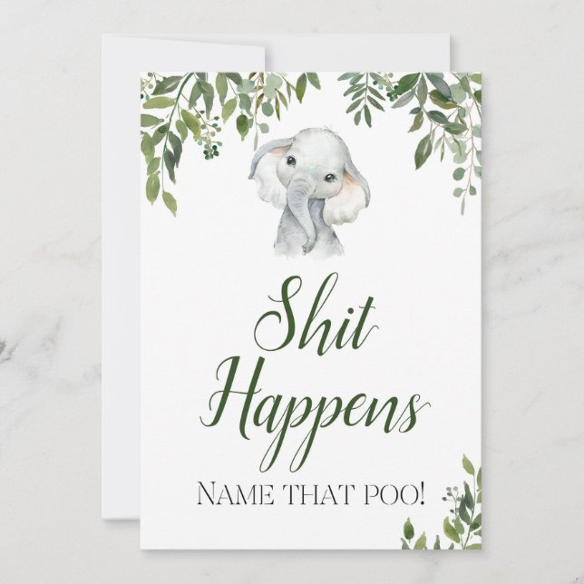 Invitación Selva de Elefante Safari tamaño de Rótulo Sweet Me (Anverso)