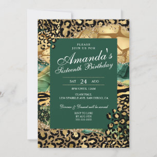 Invitación Selva de Estampado de Leopardo y Animal