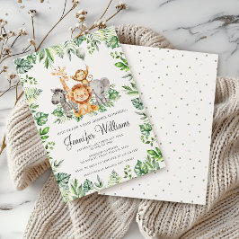 Invitación Selva de Safari Cute Animales salvajes Bebé Chorre