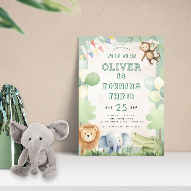 Invitación Selva de tiempo salvaje tercera Fiesta de cumpleañ (Subido por el creador)