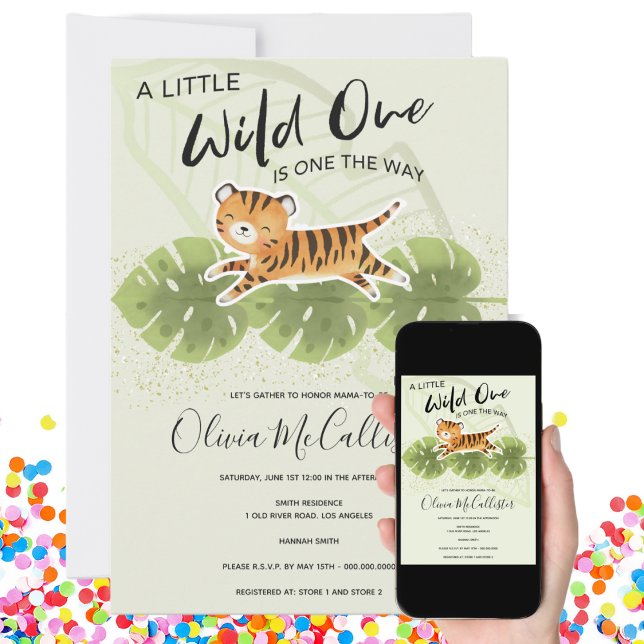 Invitación Selva de vegetación animal de la jungla Un Baby Sh (Subido por el creador)