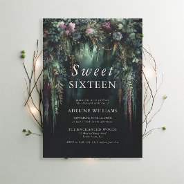 Invitación Selva encantada Esmeralda Floral Flor Tapa dulce 1