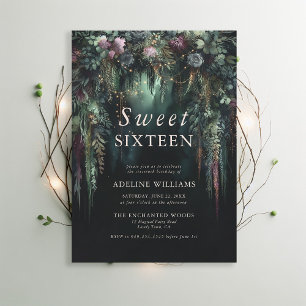 Invitación Selva encantada Esmeralda Floral Flor Tapa dulce 1