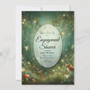 Invitación Selva encantada verde esmeralda