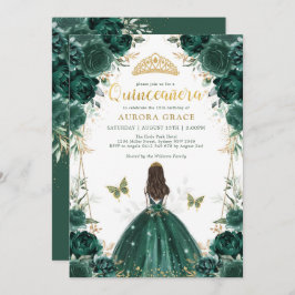 Invitación Selva esmeralda encantada Princesa Quinceañera