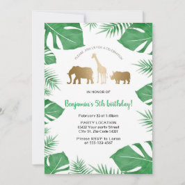 Invitación Selva, fiesta de cumpleaños del safari