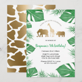Invitación Selva, fiesta de cumpleaños del safari