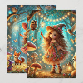 Invitación Selva mágica de bruja imprimible