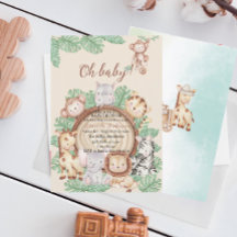 Selva moderna Animales vegetación Safari acuarela