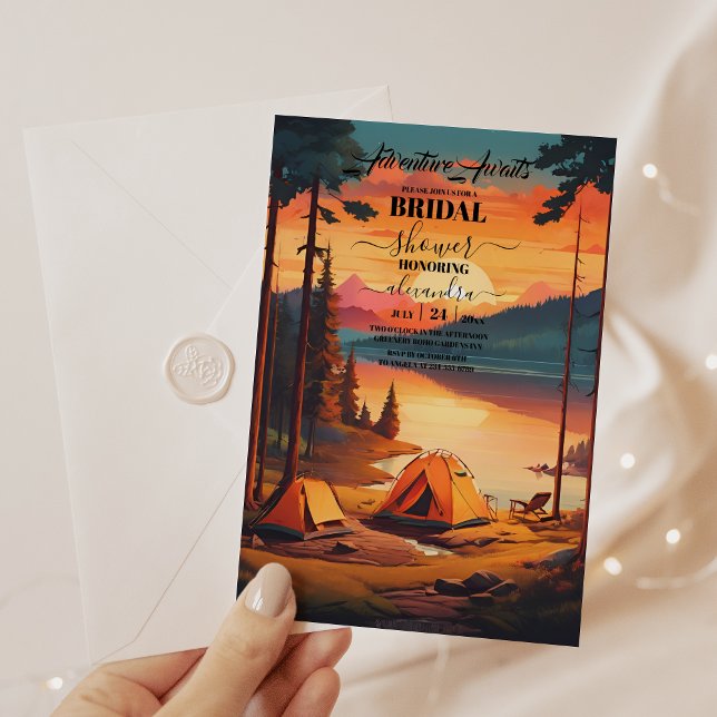Invitación Selva montañosa elegante ducha de novia rústica (Subido por el creador)