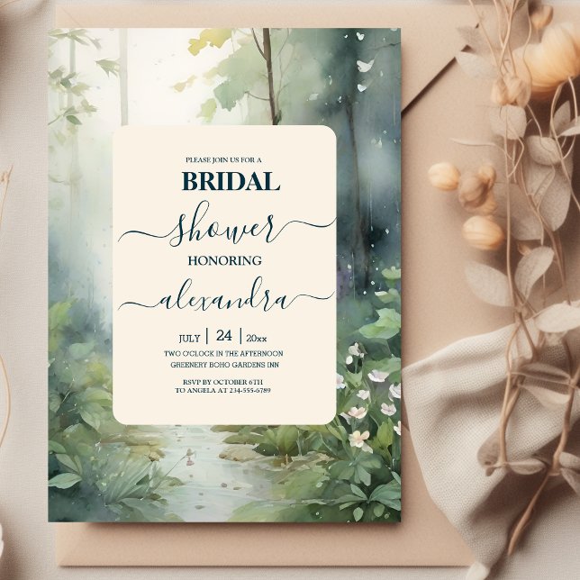 Invitación Selva montañosa elegante ducha de novia rústica (Subido por el creador)