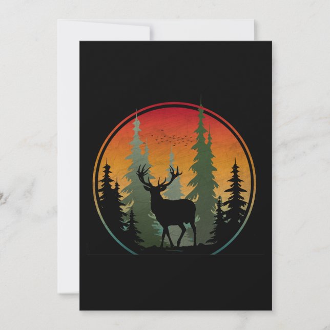 Invitación Selva natural de los ciervos del sol (Anverso)