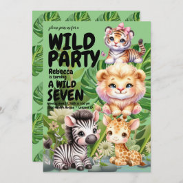 Invitación Selva Safari de la fiesta de cumpleaños salvaje