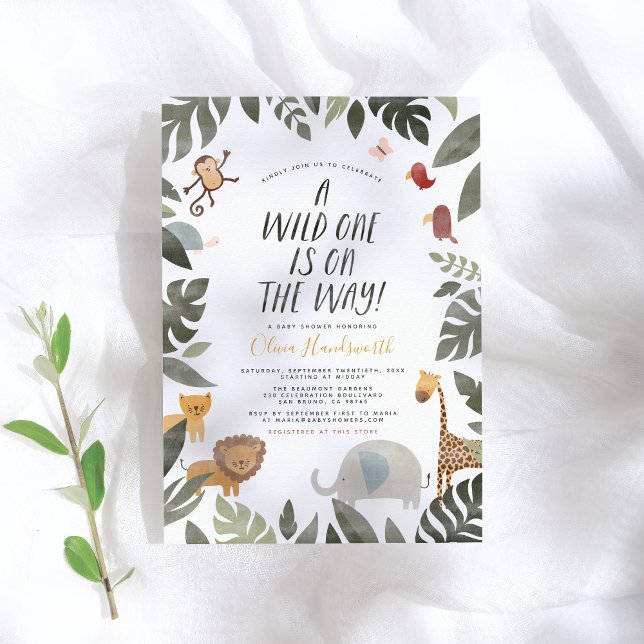 Invitación Selva Safari Storybook Wild One Baby Shower (Subido por el creador)