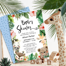 Invitación Selva Safari Tropical Floral Greeneration Baby Sho