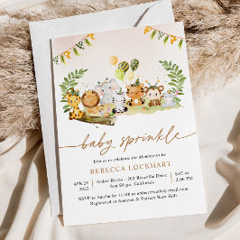 Invitación Selva tropical Safari Animales Chica Bebé Rociar