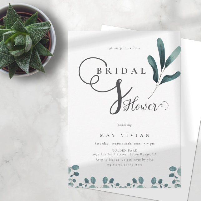 Invitación Selva vegetal Eucalyptus Bridal Shower (Subido por el creador)