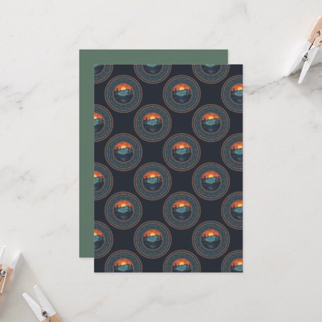 Invitación Selva virgen impresa Polka Dot Mandala (Anverso/Reverso In Situ)