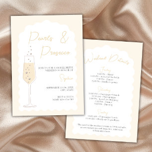 Invitación Semana de Bachelorette de Pearls & Prosecco Wavy A