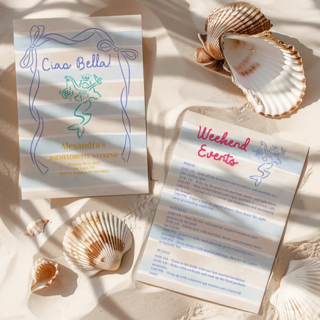 Invitación Semana de Bachelorette temática de Ciao Bella Merm (Subido por el creador)
