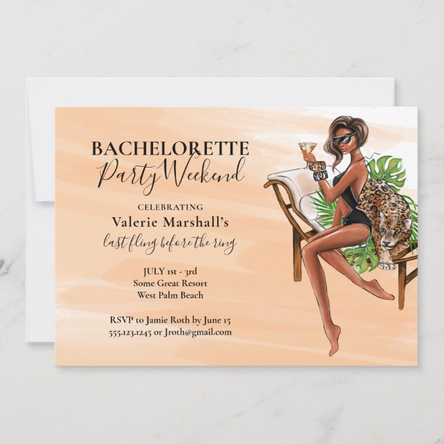 Invitación Semana de la fiesta africana de la soltería (Anverso)