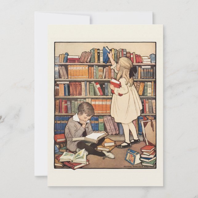 Invitación Semana del libro infantil de Jessie Willcox Smith (Anverso)