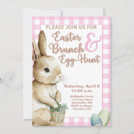 Invitación Semana Santa Bunny Gingham Semana Santa Brunch & E